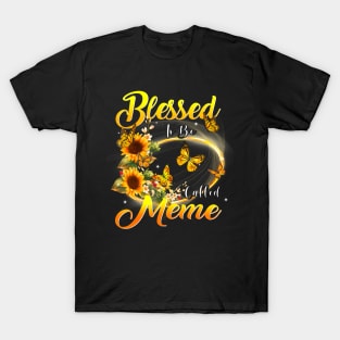 Blessed To Be Called Meme Sunflower Lovers Grandma T-Shirt